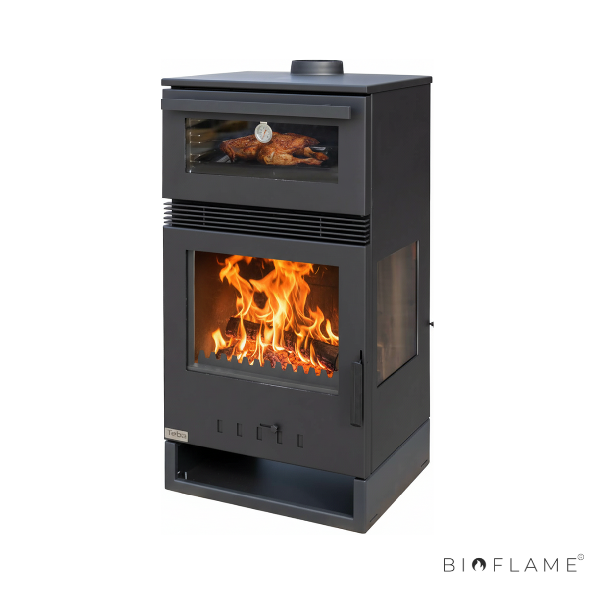 Salamandra a Lenha com Ventilação Teba Therm TKS-15 Forno Trifacial
