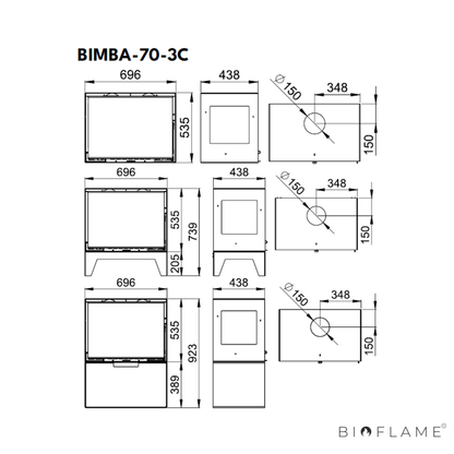 Salamandra a Lenha com Ventilação Bronpi Bimba 70 3C