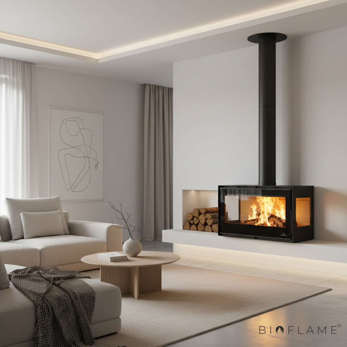 Salamandra a Lenha com Ventilação Bronpi Bimba 90 3C