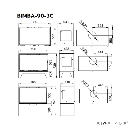 Salamandra a Lenha com Ventilação Bronpi Bimba 90 3C
