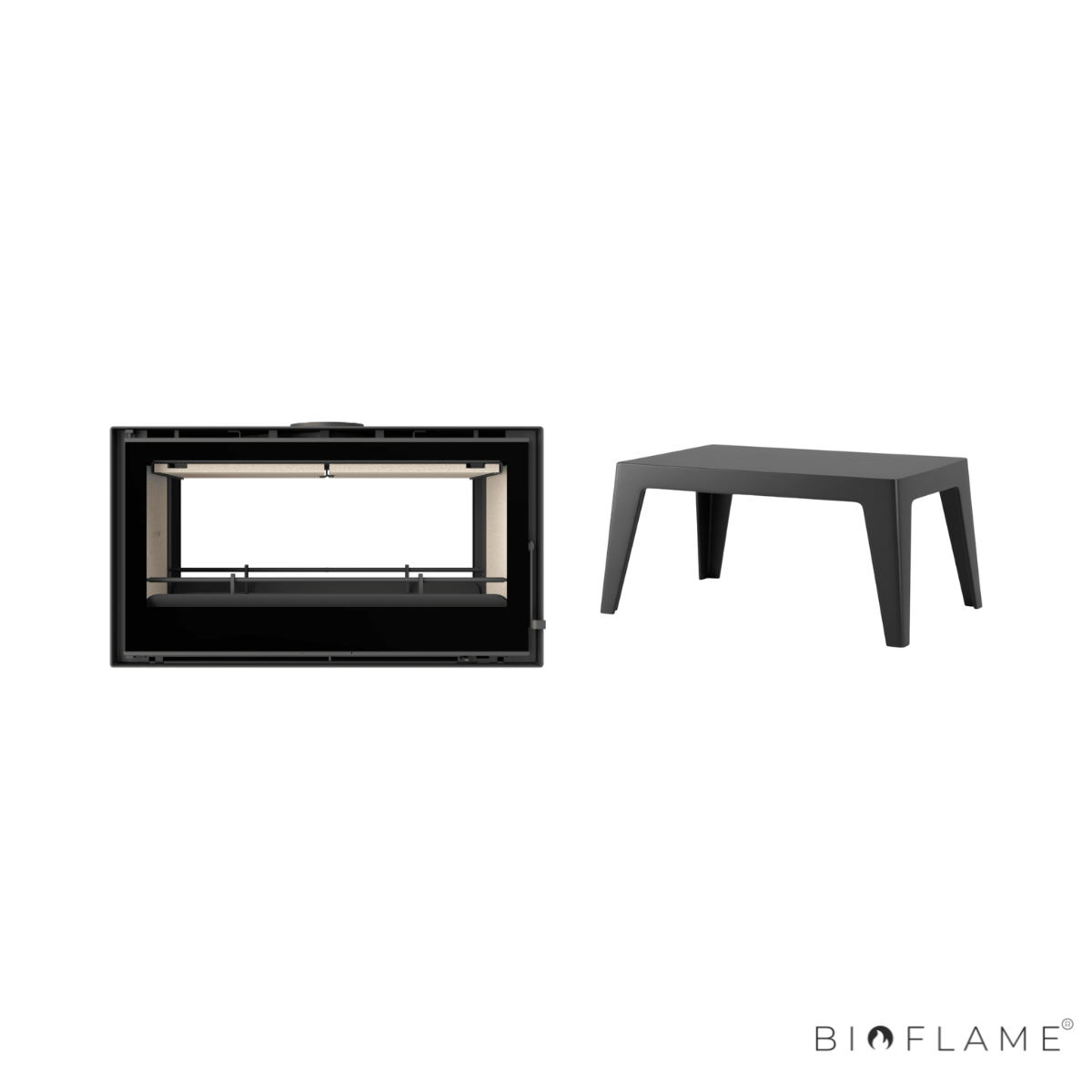 Salamandra a Lenha com Ventilação Dupla Face C&A Chama Cristal 98