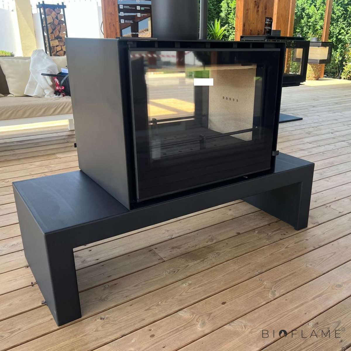 Salamandra a Lenha com Ventilação Dupla Face C&A Chama Cristal 98