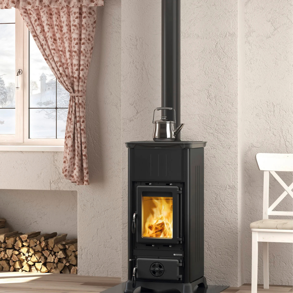 Salamandra a Lenha em Ferro Fundido Nordica Extraflame Emiliana