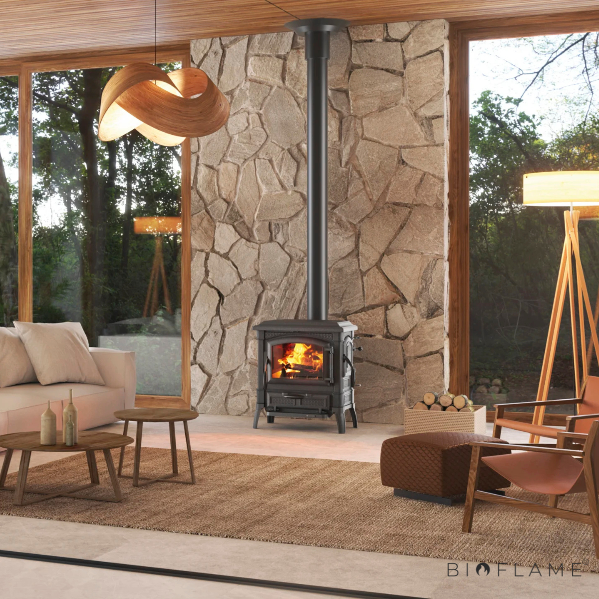Salamandra a Lenha em Ferro Fundido Nordica Extraflame Isetta EVO