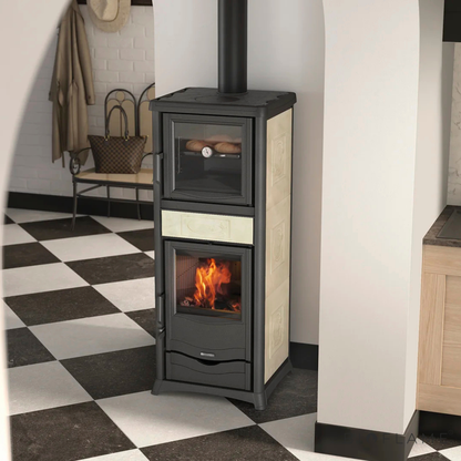 Salamandra a Lenha em Ferro Fundido Nordica Extraflame Rossella Plus Forno
