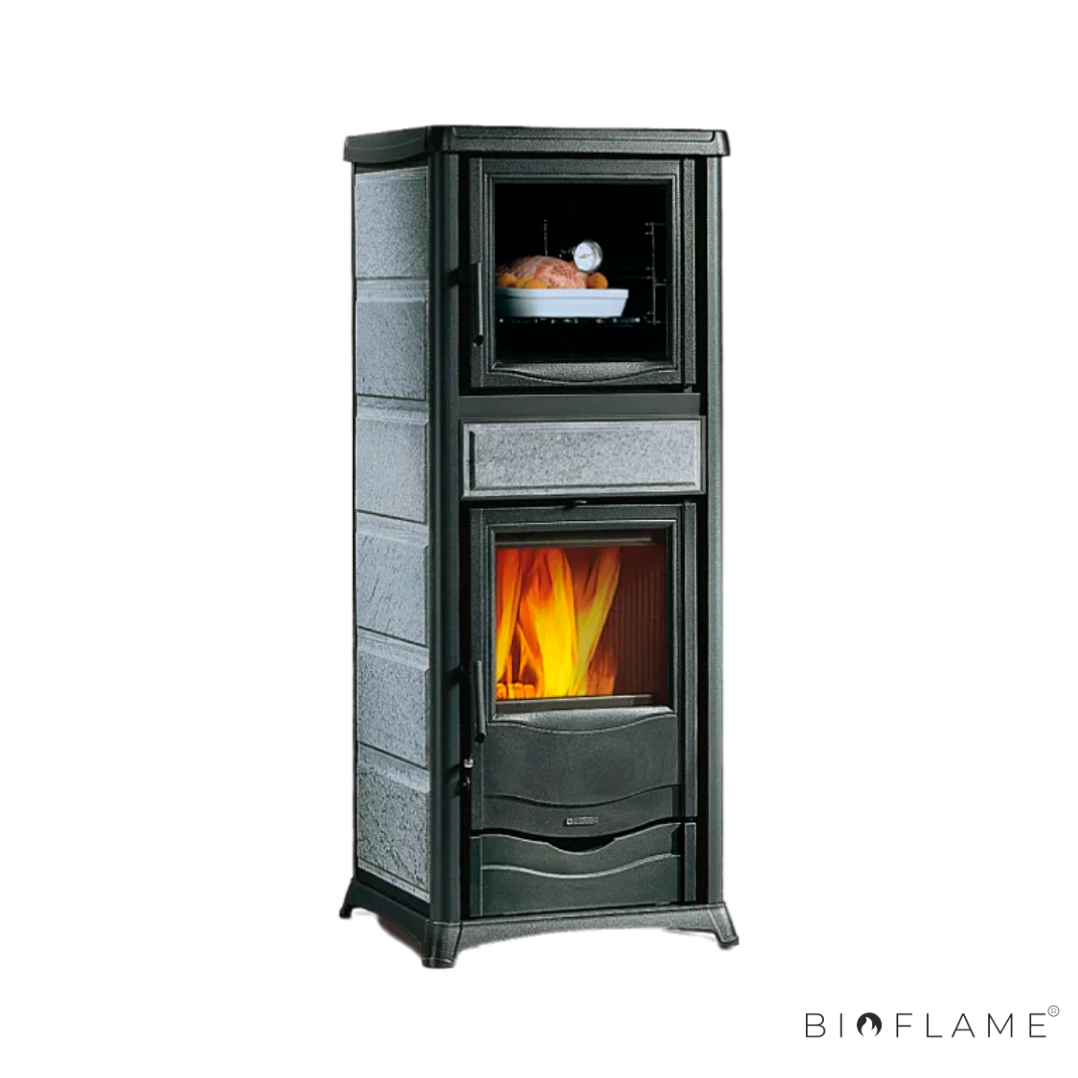 Salamandra a Lenha em Ferro Fundido Nordica Extraflame Rossella Plus Forno